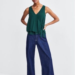 NWOT Zara Lace Wrap Top